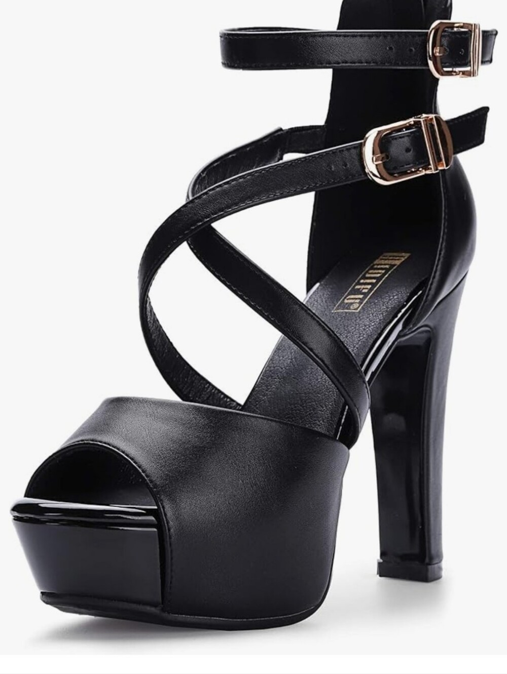 Black Strappy Platform High Heel Sandals